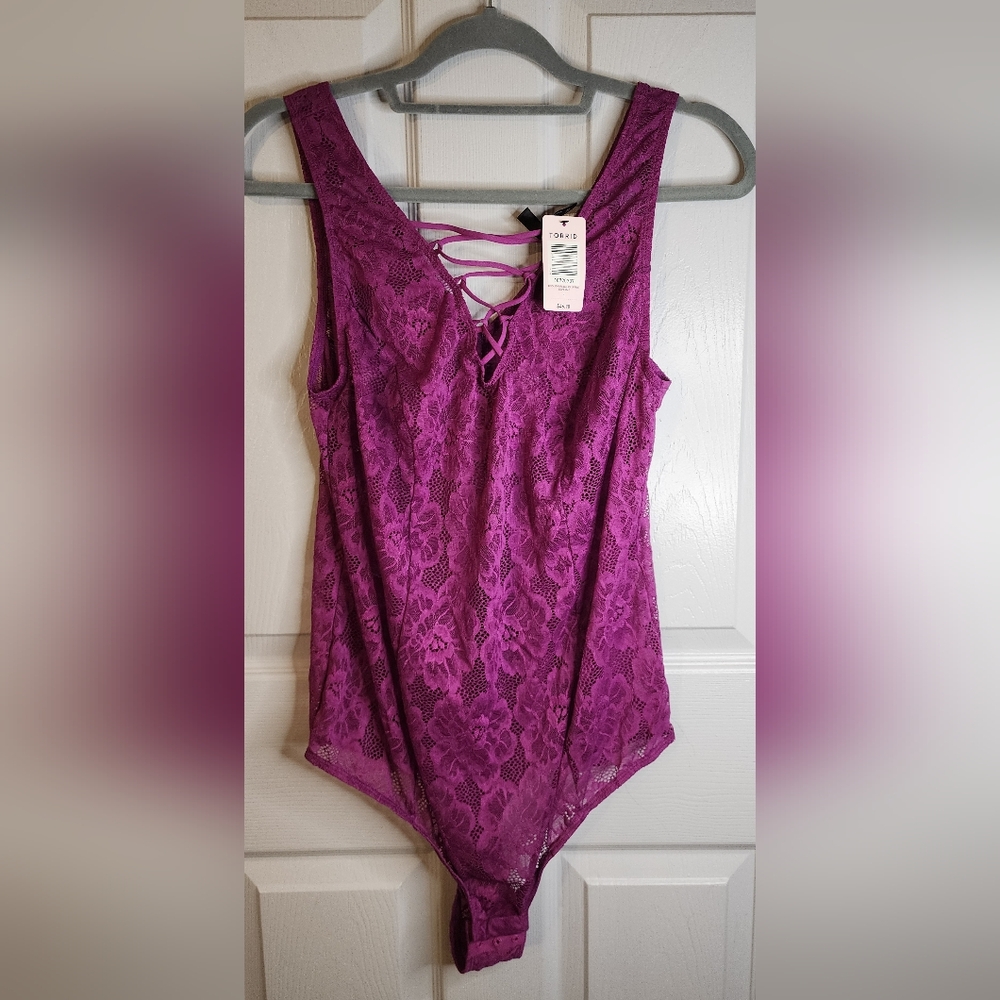 Torrid Purple/Magenta Lace Bodysuit